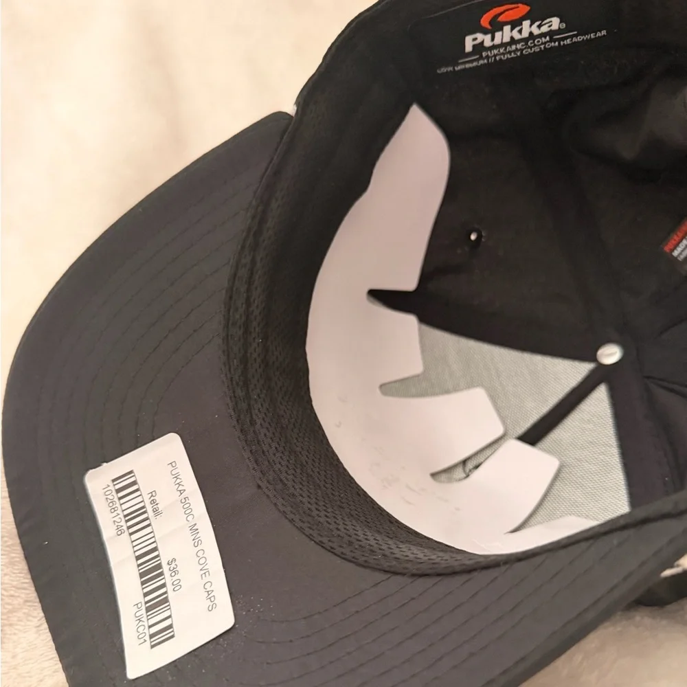 Cove Black Hat with White Patch and Rope Detail